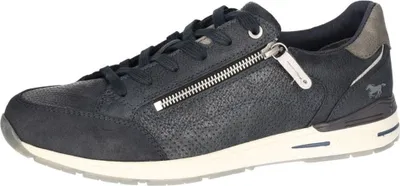 Produktbild von Mustang Herren Sneaker Schnürschuh Reißverschluss rutschfeste TPR-Sohle 4154-320, Größe:41 EU, Farbe:Blau