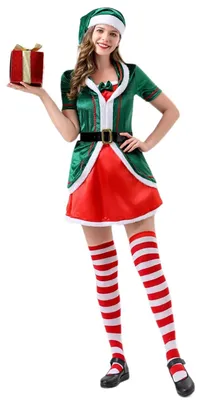 Produktbild von Solidchoice – Weihnachtself-Kostüm für Erwachsene, ideal für festliche Anlässe