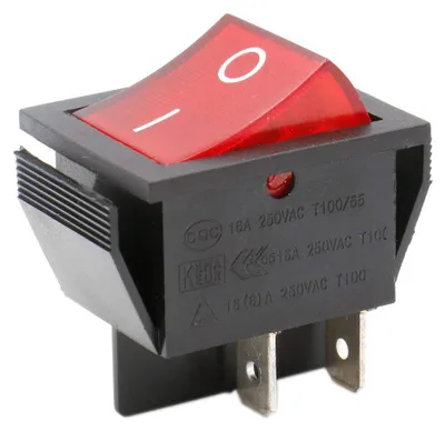 Tuimelschakelaar rot SPST 4 Anschlüsse 16A 250V AC 1 Stück