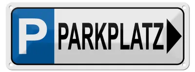 Produktbild von Blechschild Parkplatz rechts, 27x10 cm, Blechschilder Auto Parking
