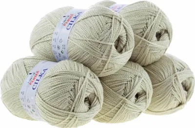 500g Strickgarn CILKA by VLNIKA Klassikgarn Strickwolle mit Schimmereffekt, gelbgrün
