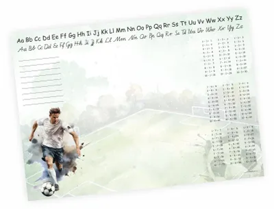 Produktbild von A3 Schreibtischunterlage Papier Fußball mit kleinem 1×1 | 50 Blatt
