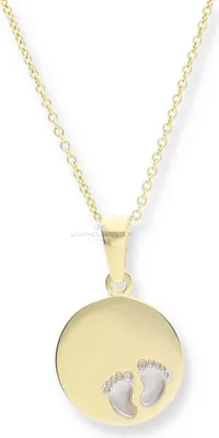 Produktbild von JuwelmaLux Anhänger 333/000 (8 Karat) Gold Gravurplatte mit Babyfüße JL14-02-0127