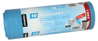 Produktbild von Papstar 12447, 240 l, Blau, Lineares Polyethylen mit niedriger Dichte (LLDPE), 1250 mm, 1000 mm, 10 Stück(e)