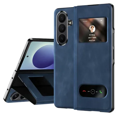 Produktbild von Handyhülle Klapphülle Nappa-Struktur für Samsung Galaxy Z Fold8 Ultra 5G Blau