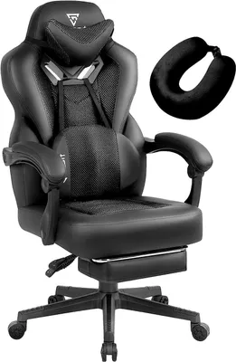 Produktbild von JUNG Gaming-Stuhl Vigosit Gaming Stuhl Bürostuhl Ergonomisch, Lendenkissen verstellbar (150Kg Belastbar, Zockerstuhl, Zocker, Sessel Gaming, 1 St)