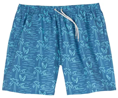 Produktbild von Abraxas Übergröße Badeshorts Palmenprint blau-türkis