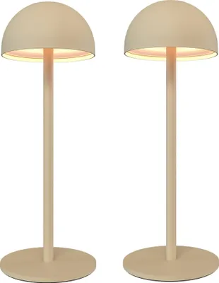 Produktbild von Ledvion 2x Wiederaufladbare LED Tischleuchte Beige Dimmbar Warmweiss
