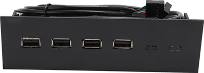 Obrázok produktu pre Rozbočovač USB na prednom paneli 5,25 palca 4 porty Vysokorýchlostný stabilný Plug and Play optická mechanika Predný panel pre základnú dosku stolného počítača