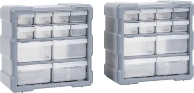 Obrázok produktu pre Organizéry s 12 zásuvkami 2 ks 26,5x16x26 cm