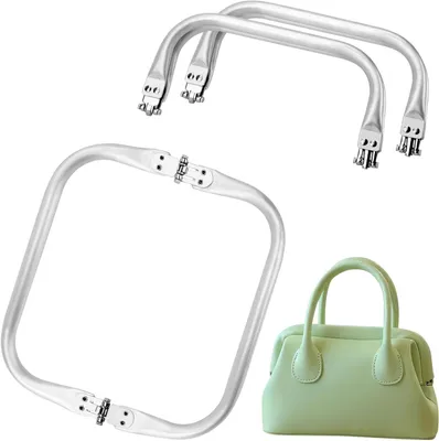 Productafbeelding van Metaal Handtasframe - 3 Stuks Interne Frames voor Tas - Handtas Sluiting - Aluminium Kussensluiting - Vierkant Buisframe voor Tas maken - 180x200x12mm