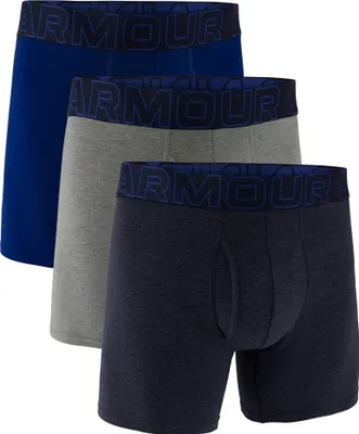 Three pairs of men's boxer briefs are displayed side-by-side.