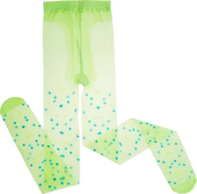 Produktbild von St. Patrick’s Day Feinstrumpfhose mit Kleeblättern und Punkten - grün