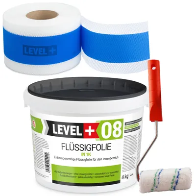Produktbild von Dichtset Flüssigfolie 4kg Wassersperre unter Fliesen Farbroller Dichtband SET294