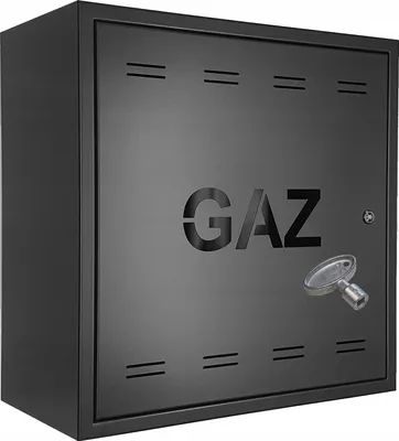 Produktbild von Gasbox Gaskasten Metall FEINZ 50x50x25 - Schwarz - Mit Schlüssel - Robuste Konstruktion - Sicherer Zugang