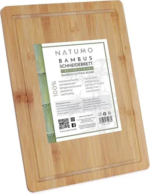 Produktbild von Bambus-Schneidebrett 40x30cm mit Saftaufnahme groß