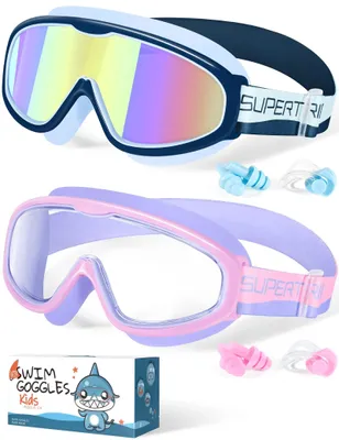 Image de Lunettes de natation pour enfants - Protection UV et anti-fuites - Lot de 2