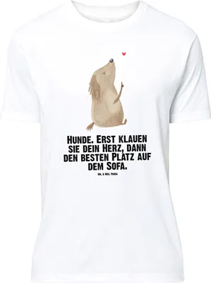Produktbild von Mr. & Mrs. Panda Größe L T-Shirt Hund Liebe - Weiß - Geschenk, Hunde, Herz, Süß, Shirt, Tshirt, mit Spruch, Sprüche