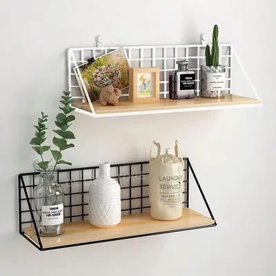 Produktbild von Wandregal Holz ohne Bohren 2er Set Hängeregal Wohnzimmer Flur