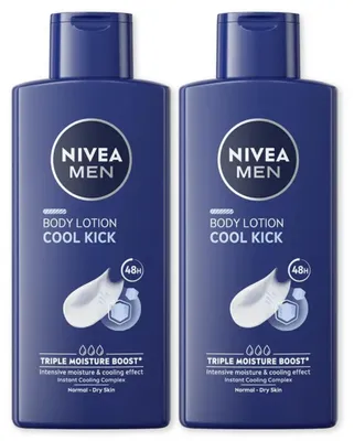 Produktbild von NIVEA MEN Cool Kick Body Lotion 2x400ml 48h intensive Feuchtigkeit