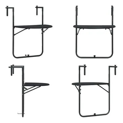 Produktbild von vidaXL Balkonhängetisch Schwarz 60x64x83,5 cm Kunststoff Rattanoptik - Balkontisch - Balkontische - Outdoor-Tisch - Outdoor-Tische