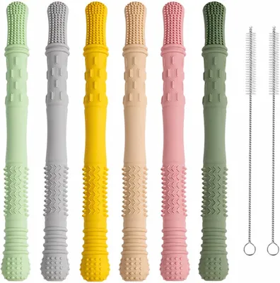 Immagine prodotto di Anelli mordiloia in silicone senza BPA per bambini - confezione da 6 pezzi