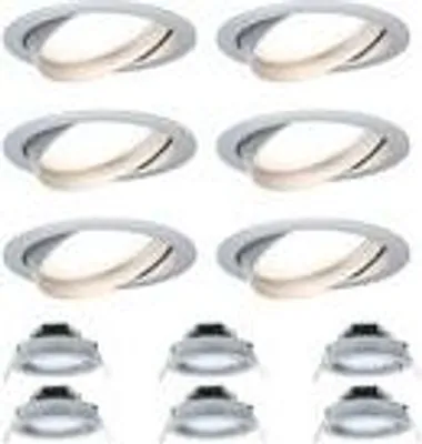Produktbild von 6er Set einbaleuchten schwenkbar 6x 4,5W 380 Lumen 2700K warm weiß entspricht 6x 35W Licht