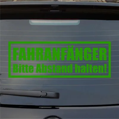 Produktbild von Heckscheibenaufkleber Fahranfänger Bitte Abstand halten 55x19 cm Hellgrün Auto Aufkleber Sticker