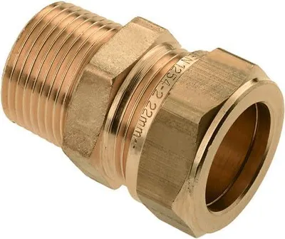 Immagine prodotto di Raccordo a compressione in ottone, 1/4" x 10 mm, per tubi