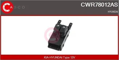 Produktbild von CASCO CWR78012AS Fensterheberschalter für HYUNDAI i20 (PB, PBT) Fensterheber Schalter