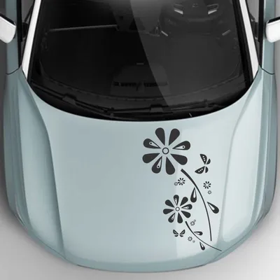 Produktbild von Aufkleber - Autoaufkleber "Margaritenblüten" 120cm x 59cm schwarz - Tuning Carystyling Heckscheibe Auto