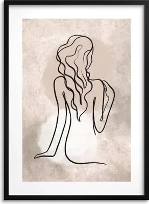Produktbild von Beiges Poster Wandbild für Schlafzimmer, Wohnzimmer, Büro Frau 70x100