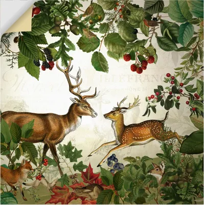 Produktbild von ARTland Wandbild, selbstklebend Wildtiere im Herbst Wald Größe: 100x100 cm