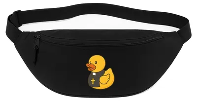 Produktbild von Huuraa Bauchtasche Quietscheente Pfarrer Comic Gummiente 2,5 Liter Black Polyester Crossbody Bag Geschenkidee