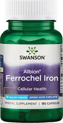 Produktbild von Ferrochel Eisen Albion Chelatisiert  180 Kapseln Swanson Health Products