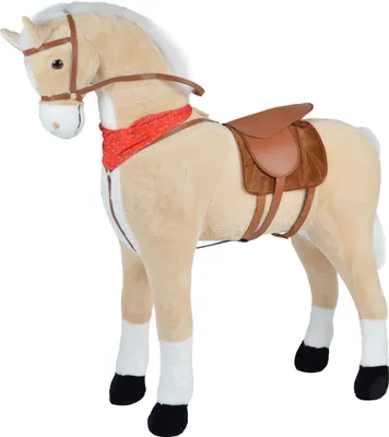Produktbild von Pink Papaya Giant XXL Kinder Spielpferd zum Reiten Sternchen 125 cm | Plüschpferd | Fast lebensgroßes Pferd zum Reiten für Kinder | Stehpferd bis 100kg belastbar mit Sounds