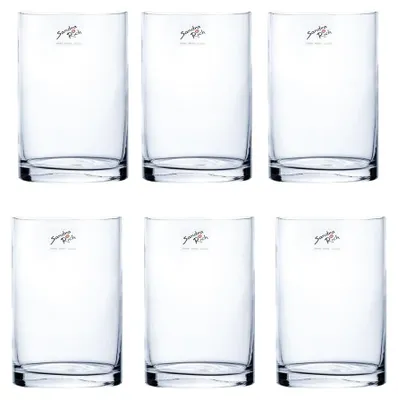 Produktbild von 6er Set Glasvasen CYLI COLD CUT Zylinderform H 15cm D 10cm rund Sandra Rich