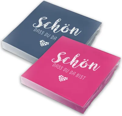 Produktbild von itenga 40x Serviette Schön dass du da bist (20x dunkelblau - 20x pink)