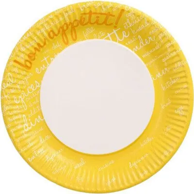 Produktbild von Teller, Pappe rund Ø 23 cm gelb "Table Pleasures"