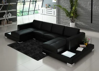 Produktbild von Wohnlandschaft Ecksofa U Form Couch Leder
