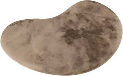 Produktbild von Lalee Heaven - Bio Teppich - Teppich - Teppich - Hochflor - Super weiche Nierenform - bequem Flauschig - Kaninchenfell - 160x230 cm Bio Form taupe