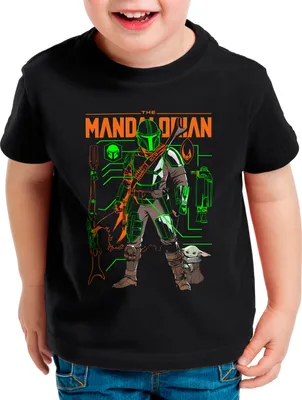 Produktbild von A.N.T. Mando Schematics Kinder T-Shirt yoda mando kopfgeldjäger