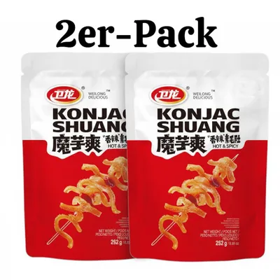 Produktbild von 2er-Pack Weilong Konjac Shuang Snack Hot & Spicy 252g