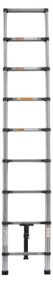Immagine prodotto di Scala telescopica - 2,6 m - Portata 150 kg - 9 pioli - Ripiegabile a 74 cm - Acciaio inossidabile e ABS -  EN131