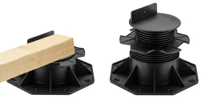 Produktbild von Wiltec Stelzlager für Terrassen, 2700kg, 60-128mm, höhenverstellbarer Stellfuß für Terrassendielen, Platten und Planken