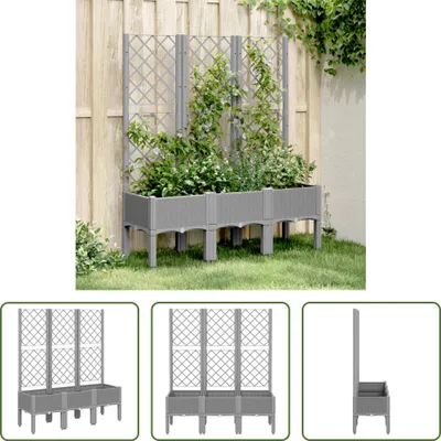 Immagine prodotto di The Living Store Fioriera con traliccio Grigio chiaro 120x40x142 cm PP
