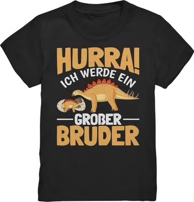 Produktbild von Hurra Großer Bruder Dinosaurier Shirt – Black / 152/164 (12-14)