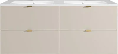Produktbild von Hängender Badezimmerschrank mit Einbauwaschbecken – Beige – 120 cm – LAVENA