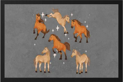 Produktbild von Pferd Fußmatte Pferde Hengst Stute Hobbie Pferdeflüsterer Pferdeliebhaber Reiten Spirit Reiterin Pony