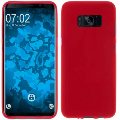 Produktbild von PhoneNatic Case kompatibel mit Samsung Galaxy S8 Plus - rot Silikon Hülle matt + flexible Folie